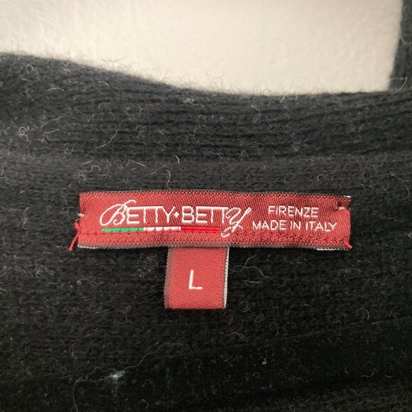 Betty Betty Wool Blend Gray Sweater Poncho Minimalist Church Office Large - Picture 9 of 10